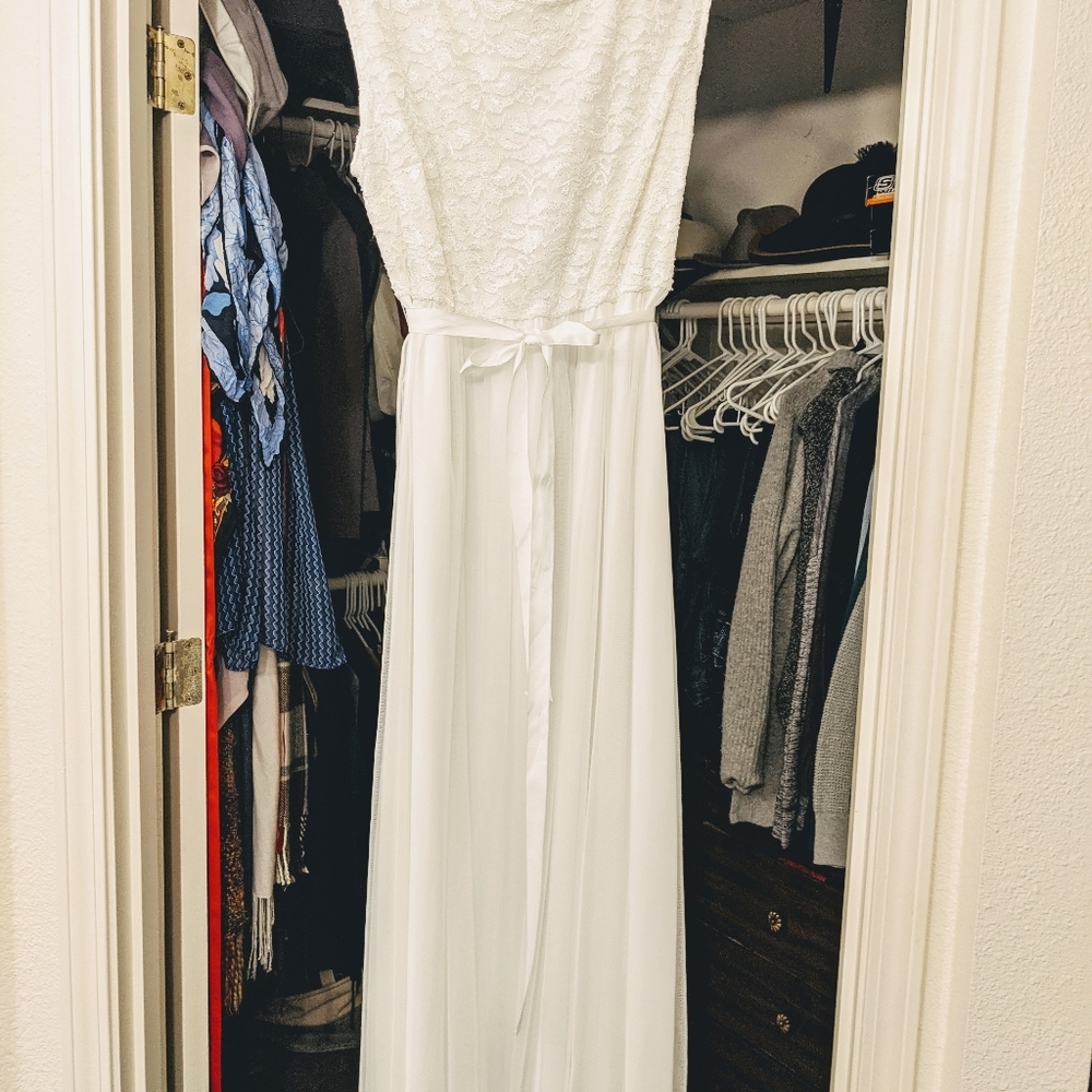 Pure White Formal Dress XL Candalete like new
